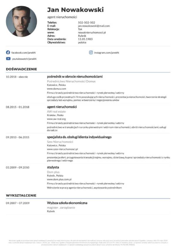 Standardowe CV czarne