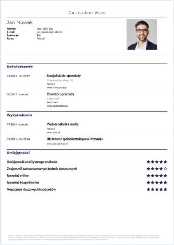 Wzór idealnego CV